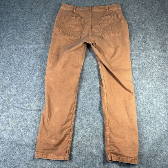 Anthropologie Pants Womens 28 Orange Chino The Wanderer Straight Cotton Linen - Picture 9 of 10